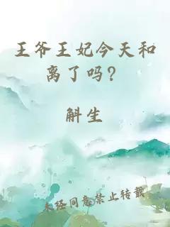 王爷王妃今天和离了吗？